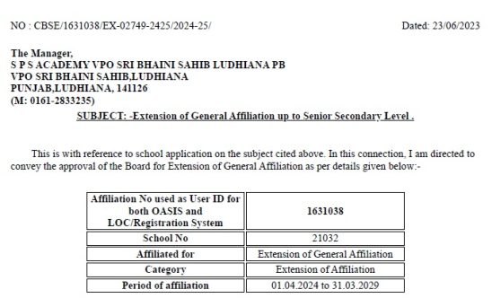 CBSE AFFILIATION CBSE AFFILIATION
